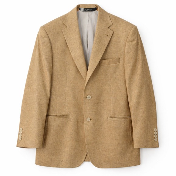 Jos A Bank Signature Silk Sport Coat Tan 40 Short Blazer Mens Jacket Derby - Picture 2 of 14